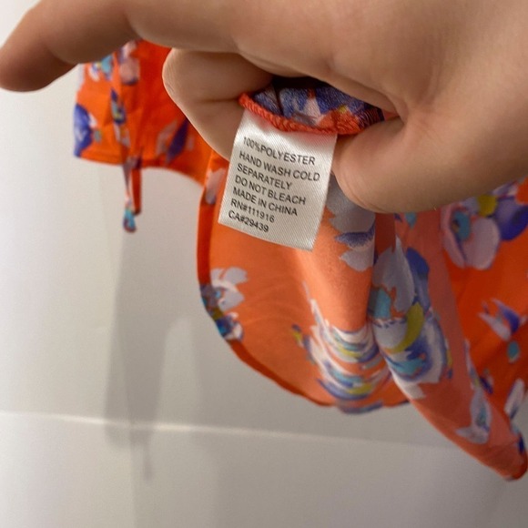 Yumi Kim Red Floral Long Sleeve Blouse Small - Picture 5 of 6